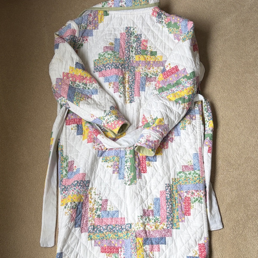Handmade Feedsack Quilted Long Coat - Picture 6 of 6